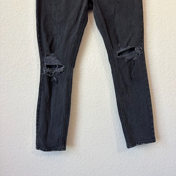 ABERCROMBIE & FITCH Distressed High-Waisted Skinny Jeans Washed Black - Picture 4 of 11